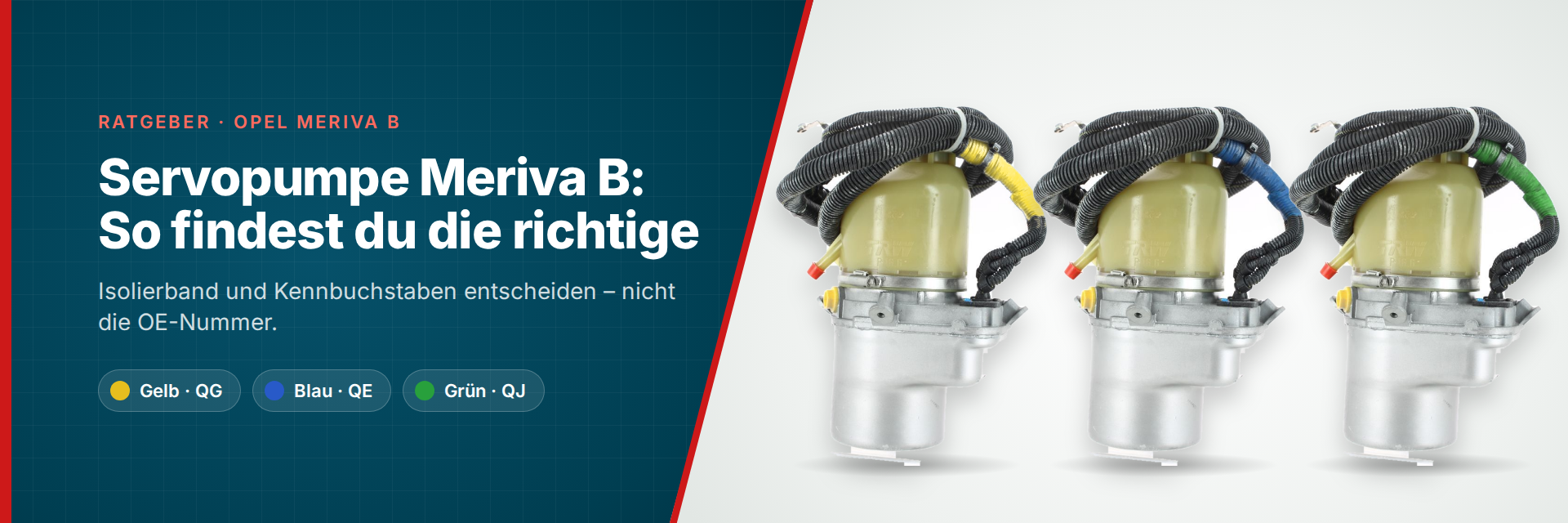 Opel Meriva B Servopumpe: Isolierband und Endbuchstaben entscheiden über die richtige Pumpe