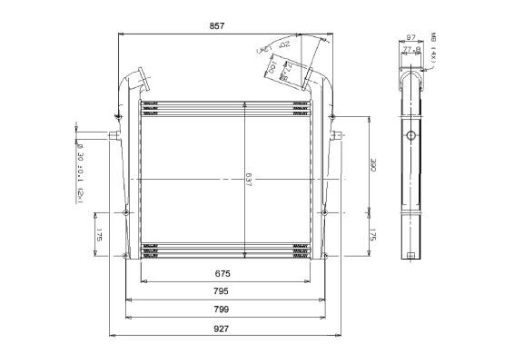 Ladeluftkühler, 0046810364-03 | Scania, 1100086, 352304, 524305, 570457