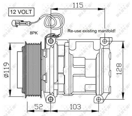 Aftermarket Klimakompressor, 0044710539-03