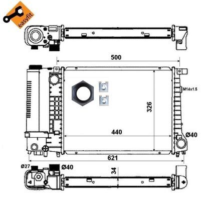 Kühler, Motorkühlung - 0047013332-03 | BMW E36, E34, 17111247436, 17111712982, 17111719304