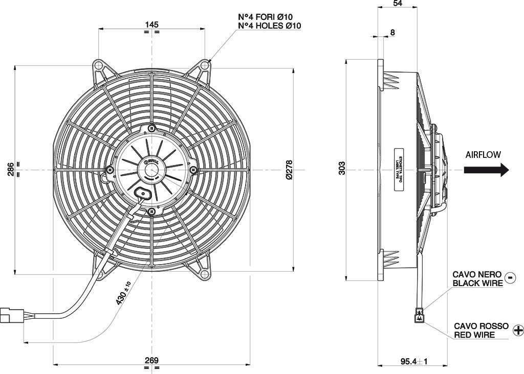 Hochleistung-Kondensatorlüfter Caterpillar | 1697434, 3043715, 3508687, 4848774 | Original Spal
