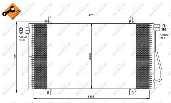 Klimakondensator 0044810016-03 | Nissan, Renault, 2765000QAF, 7701052120, 8671017661 Klimakondensator 0044810016-03 | Nissan, Renault, 2765000QAF, 7701052120, 8671017661