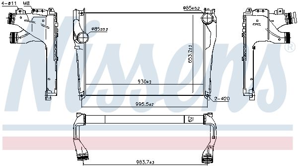 Ladeluftkühler, 0046810657-03 | Mercedes-Benz, 9605000102, A9605000102