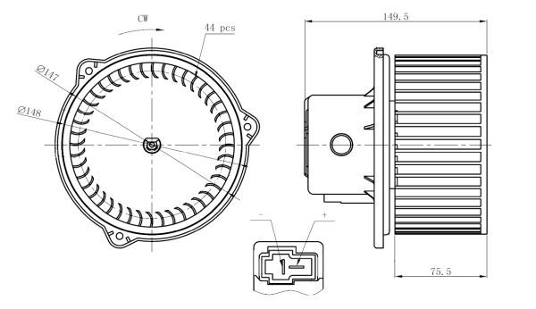 Innenraumgebläse, 0266910268-03 | Hyundai, 972303A000