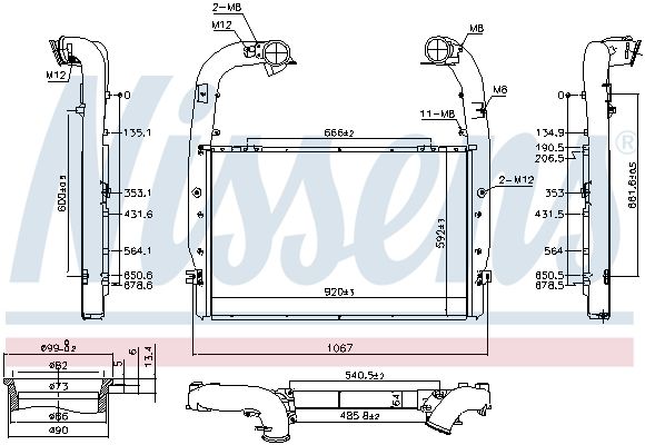Ladeluftkühler, 0046810667-03 | Scania, 1798808, 2381159