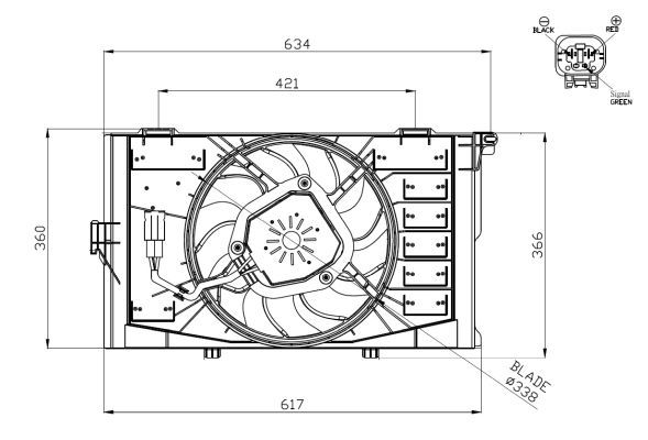 Lüfter, Motorkühlung - 0050810820-03 | BMW, 17427646080, 17428642143