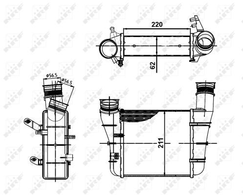 Ladeluftkühler, 0046810028-03 | Audi, 8E0145805F, 8E0145805S