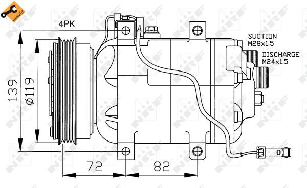 Aftermarket Klimakompressor, 0044710324-03 | 8D0260805MX, 8D0260805D, 8D0260805F, 8D0260805M