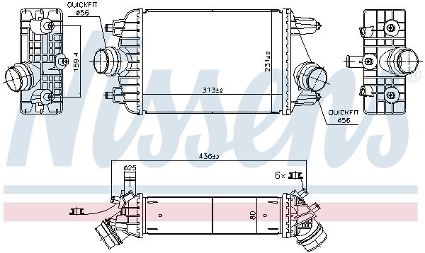 Ladeluftkühler, 0046810616-03 | Porsche, 99111064072, 99111064073, 99111064071