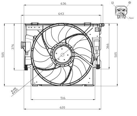 Lüfter, Motorkühlung - 0050810823-03 | BMW, 17427640513