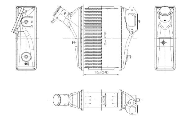 Ladeluftkühler, 0046810443-03 | Honda, 19710R7CG01, 19710RSXG01, 19710RSXG010M1, 19710RSXG01HE