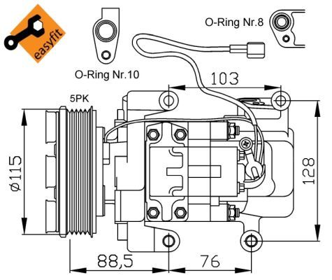 Aftermarket Klimakompressor, 0044711155-03 | H12A1AJ4E2, CC2961K00B, CC2961K00, CC2961K00A