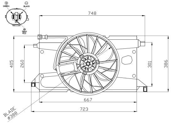 Lüfter, Motorkühlung - 0050810828-03 | Ford, 1530151, 1300401, 1232293, 3M5H8C607UD