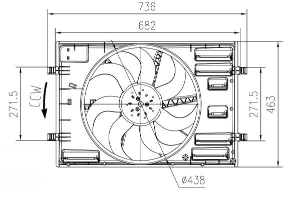 Lüfter, Motorkühlung - 0050810794-03 | Audi, Cupra, 5Q0121203T, 5Q0121203BS, 5Q0121203CB, 5Q0959455J
