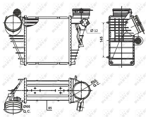 Ladeluftkühler, 0046810326-03 | Audi, Seat, 1J0145803AA, 1J0145803E, 1J0145803M