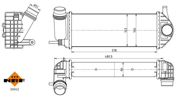 Ladeluftkühler, 0046810547-03 | Mercedes-Benz, Renault, 144961489R, A4150900114, 4150900114, 144963234R