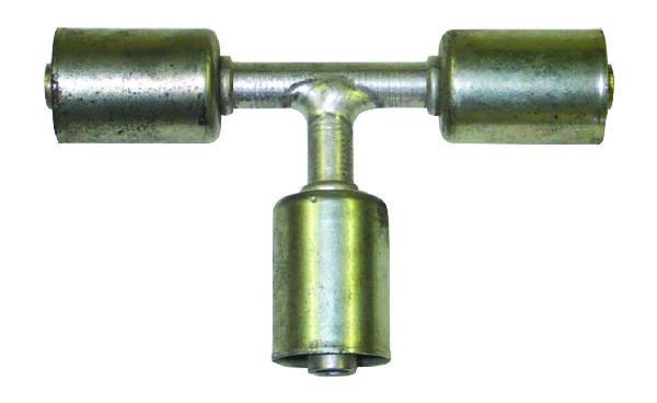 T-Stück Stahl Fitting | 0°, 90°, Schlauchgröße 8