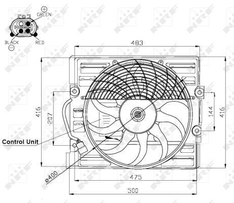 Lüfter Motorkühlung, 0050810953-03 | BMW E38, E52, 64506908024, 64546919053
