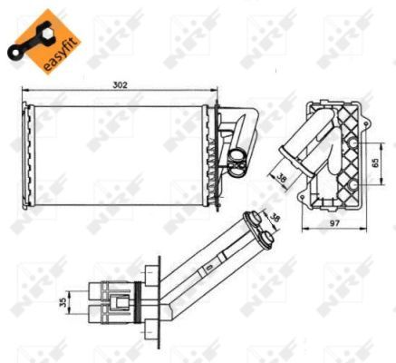 Wärmetauscher, Innenraumheizung - 0046710001-03