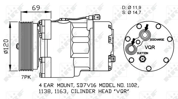 Aftermarket Klimakompressor, 0044710080-03 | 95NW19D629BB, 95NW19D629BC, 1H0820803F, 1067110