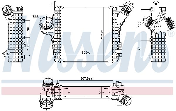 Ladeluftkühler, 0046810618-03 | Audi, VW, 4M0145804AQ, 4M0145804BR, 4M0145804P