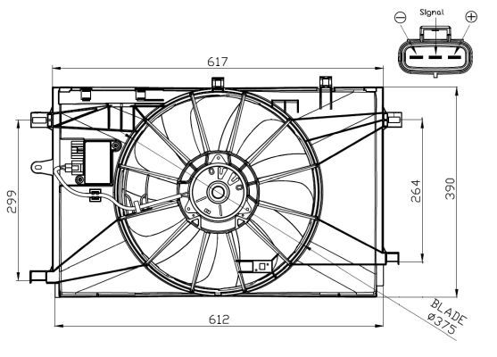 Lüfter, Motorkühlung - 0050810811-03 | Toyota, 163630T210, 167110T160, 8925712010, 1671137190