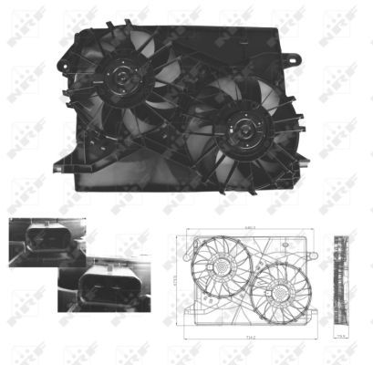 Lüfter, Motorkühlung - 0050810723-03 | Chrysler, 5137714AA, 5137715AA, 5137717AA, 5174358AA