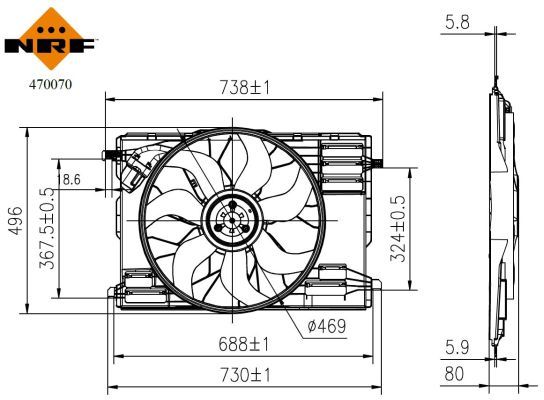 Lüfter, Motorkühlung - 0050810590-03 | Mercedes-Benz, 2479060100, 2479067906, A2479060100, A2479067906