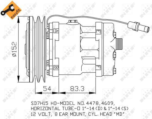 Aftermarket Klimakompressor, 0044710154-03 | 1999755C2, 86993462