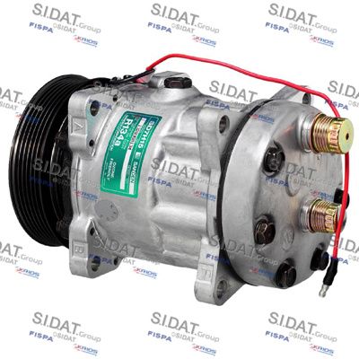Sanden-Klimakompressor SD7H15 Universal - 12 V, Riemenscheibe 119 mm, 6 Rillen, O-Ring horizontal übereinander