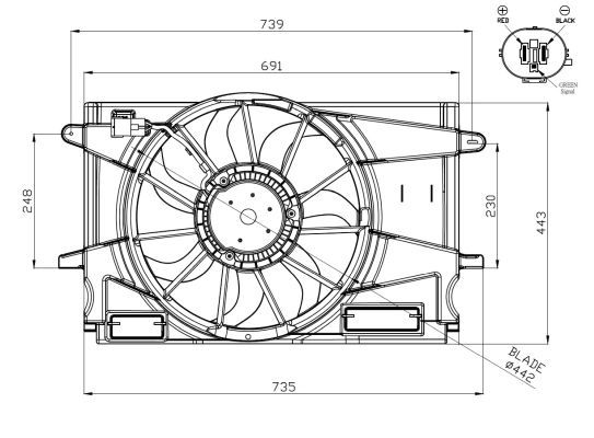 Lüfter, Motorkühlung - 0050810819-03 | Opel, 13356677, 39012568